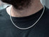 Unisex Micro Skinny Magnificent 2mm Silver Finish One Row Tennis Necklace Cubic Zirconia Choker Necklace 14-22" Bracelet 6.5-8'...