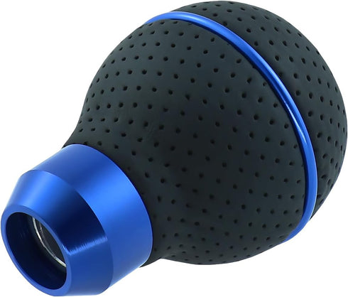 5 Speed Shift Knob Round Ball Gear Stick Leather Shifter Knob Handle Transmissions Fit Most Manual Cars Truck SUV Vehicle (Black+Blue)...