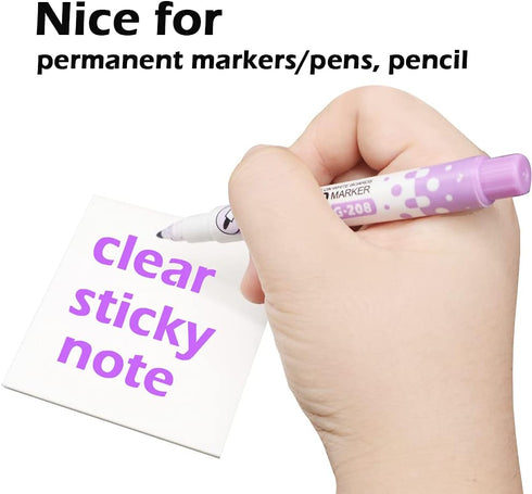 600Pcs Transparent Sticky Notes,Clear Self-Sticky Annotation, Waterproof Translucent Color Memo Pad 3 x 3 inch...