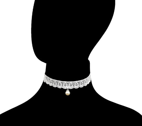 LINKY 10pcs White Lace Choker Necklace Women Jewelry Set...