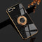 Omorro for Black iPhone 8 Plus/iPhone 7 Plus Case for Women Ring Holder, 360 TPU Rotation Kickstand Rings Cases with Stand Glitter Plating Rose Go...