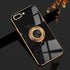 Omorro for Black iPhone 8 Plus/iPhone 7 Plus Case for Women Ring Holder, 360 TPU Rotation Kickstand Rings Cases with Stand Glitter Plating Rose Go...