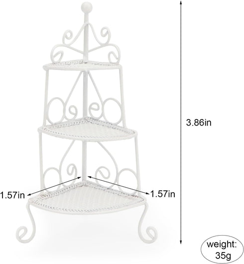 Miniature Metal Rack Stand 1:12 Dollhouse Furniture Triangle Shelf Plant Flower Shelf Accessories Garden Scene Ornament Tabletop Shelves Display D...