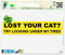 Lost Your Cat Look Under Tires Funny Vinyl Car Bumper Window Sticker 5" x 1"...