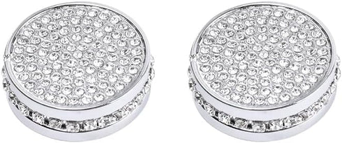 LECART Bling Volume Knob Cover Fit for Honda Accord 2018 2019 2020 Car Interior Bling Accessories Metal Sound Switch Knob Caps Silver Pack of 2...
