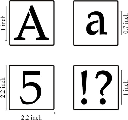 1 Inch Alphabet Letter Stencils for Painting - 70 Pack Letter and Number Stencil Templates with Signs for Painting on Wood, Reusable Letters and N...