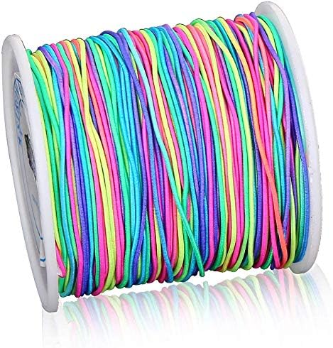 1mm Rainbow Elastic Cord Beading Thread Stretch String for Bracelet Making 109 Yard...