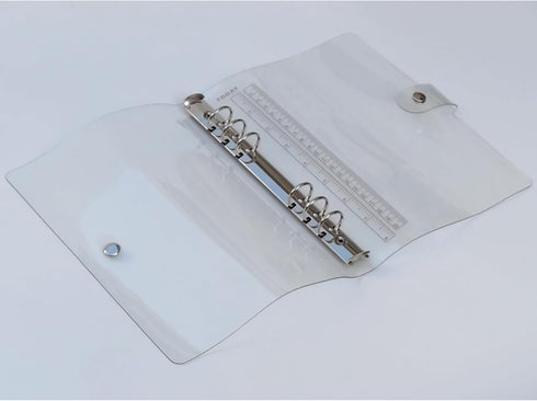 Plastic Round Ring Binders PVC Binder Covers Loose Leaf Binder Protector Refillable Notebook (A5,Clear White 2 pack)...