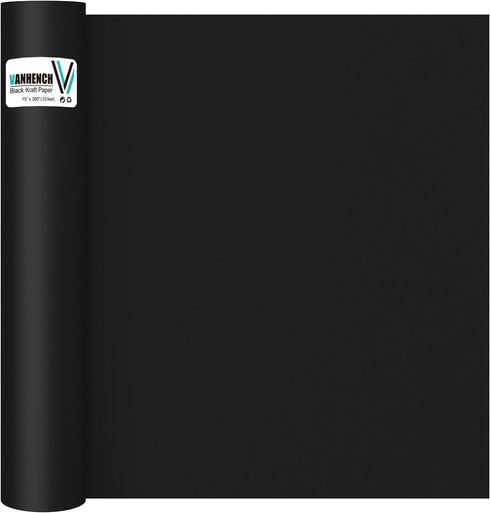 Black Wrapping Paper 15" x 390", Craft Kraft Paper Black Construction Paper, Poster Bulletin Board Paper Easel Painting Drawing Paper Roll Kids Ar...
