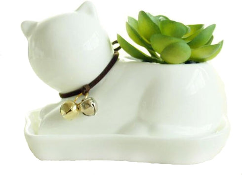 Cute Succulent Planter Animal Shaped Flower Pot Decor for Home Office Desk (Cat)...