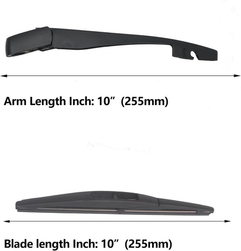 Rear Windshield Wiper Set - Replacement for 2016-2022 Honda HR-V Rear Wiper Arm and Rear Windshield Blade Assembly...