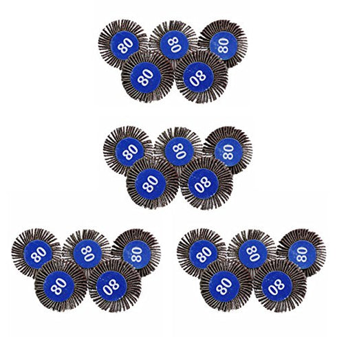 dophee Flap Wheel Sander Set, 1/8" Round Shank, 80 Grit Abrasive Sanding Wheels, Flap Grinding Wheel Sander for Dremel Drill Rotary Tools, Remove ...