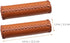 1Pair PU Leather and Soft Rubber Bicycle Mountain Bike Handlebar Grips (Light Brown)...