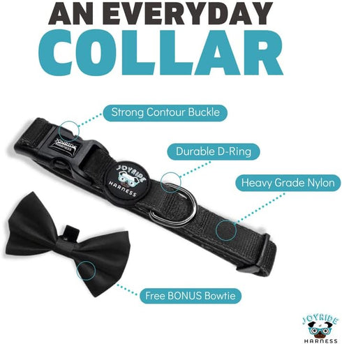 Joyride Harness Dog Collar with Removable BowTie - Adjustable and Breathable for All Dog Breeds, Strong D-Ring and Heavy Duty Buckle, for Pet Love...