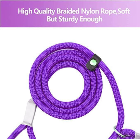 3Pcs Slip Lead Dog Leash, 7FT Slip Leash for Puppy Training, Slip Leads for Dogs with Padded Handle, Strong Nylon Rope Leash, 1/4" Adjustable Wais...