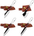 4pcs Pocket Knife Set Mini Chef Cleaver Knife with Leather Sheaths and Iron Case for Box Cutter, Cutting Fruits and Necklace Pendant Decor...
