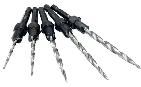 5pcs Wood Tapered Countersink Drill Bit Set Hex Shank Screw Drill Counter Sink Bit 7/64", 9/64",11/64", 3/16", 7/32" Adjustable Drilling Tool Kit ...