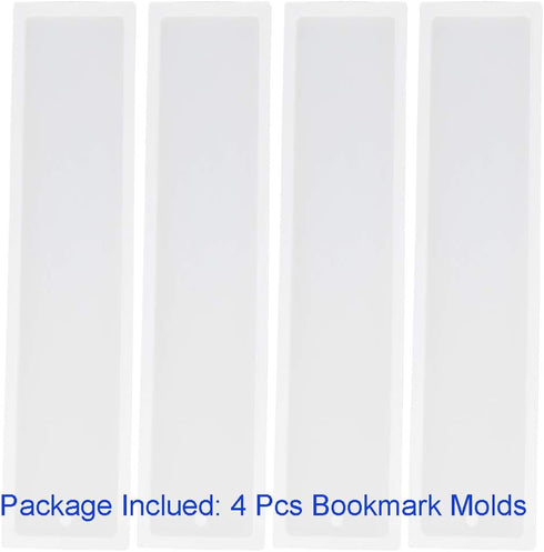 4 Pack DIY Bookmark Resin Mold, Bookmark Silicone Molds, Jewelry DIY Craft Transparent Mold...