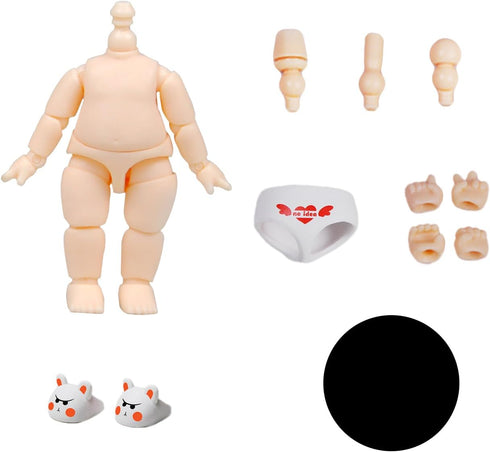 YMY 5.7cm mini doll body BJD cute body for GSC nendoroid head YMY Mini doll head?Sakura Pink?...