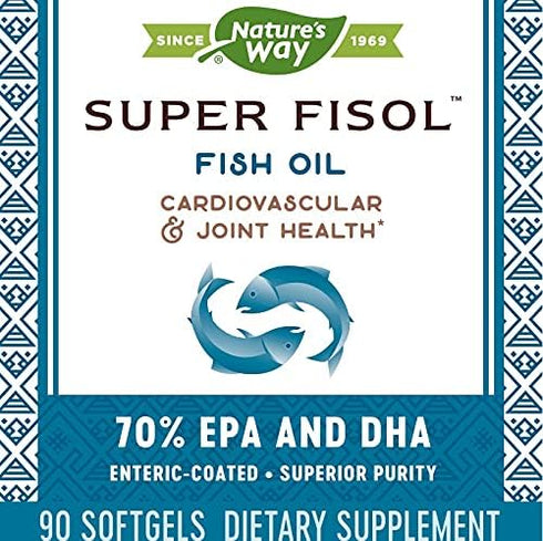 Nature's Way Super Fisol Fish Oil, Supports Heart and Joint Health*, 90 Softgels...