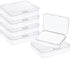 6 Pcs Mini Plastic Storage Containers Box with Lid, 4.5x3.4 Inches Clear Rectangle Box for Collecting Small Items, Beads, Game Pieces, Business Ca...