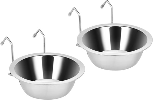 2PCS Kennel Water Bowl Hanging,Stainless Steel Puppy Bowls for Small Dog Cage,Dog Kennel, Dog Crate, Catio Accessories,Dog Crate Water Bowl Dog Di...