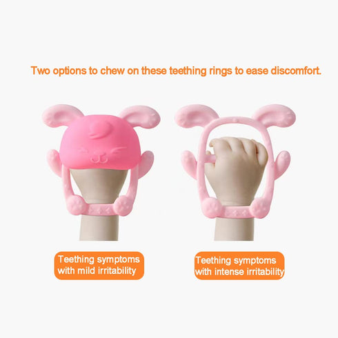 PandaEar Baby Teether and Mitten 2 Pack, Baby Chew Toys for Sucking Needs, Pain Relief, Protection Glove, Stimulating Teether, Hand Pacifier for B...