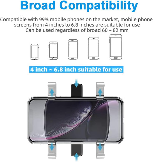 Car Phone Holder Mount, 360 Degree Rotation, Dashboard and Rearview Mirror, Compatible with iPhone, Samsung, Huawei, Nokia, LG, 4-7 Inch Smartphon...