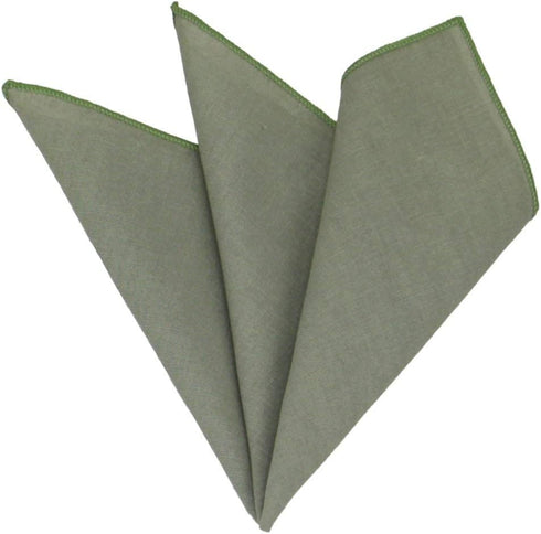 Mens Solid Skinny Linen Tie with Pocket Square Gift, Sage Green, Size One Size...