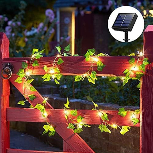 Green Ivy Leaves Fairy String Lights, 26.3FT 80LED Vine String Lights USB Powered with 8 Modes, IP65 Waterproof LED String Lights, Hanging Ivy Lig...