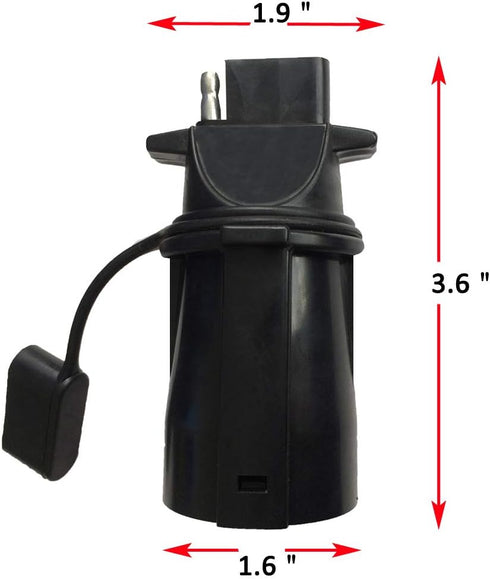 NEW SUN Ultimate Trailer Adapter, 7 Pin to 4 Pin RV Adapter with Ant-dust Cap, Connector for Trailers & RV Exterior Accessories, Round Plug 7 Way ...