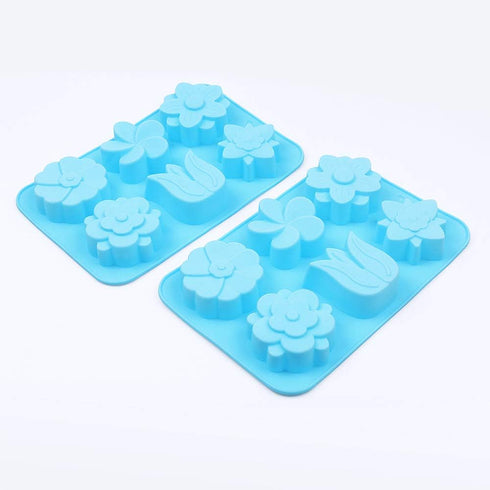 homEdge 6-Cavity Silicone Flowers Shap Mold, Set of 3PCS Non Stick Silicone Mixed Tulip, Daisy Mold for Candy Chocolate Jelly, Ice Cube – 6 Styles...