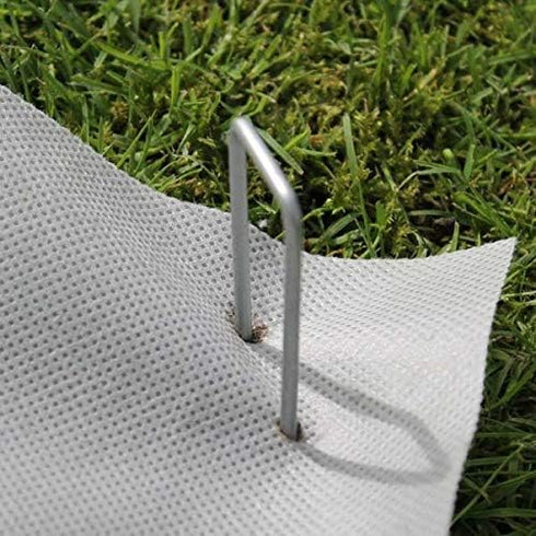 MySit 12" Garden Stakes Pins Landscape Staples 11Ga Tent Stakes 12 Pack, Heavy Duty Galvanized Steel Metal Yard Stakes Ground Lawn Staples Fence A...