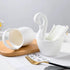 Swan Ceramic Utensil Holder, 1pce Kitchen Utensil Holder White Ceramic Makeup Storage Organizer Desk Pencil Holder Standing Makeup Brush Holder Sw...