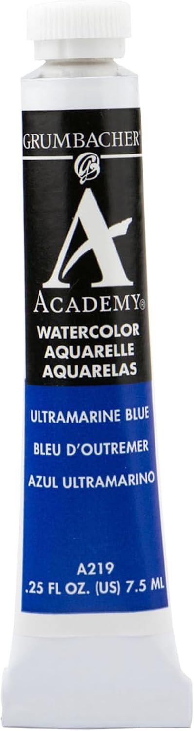 Grumbacher Academy Watercolor Paint, 7.5ml/0.25 Ounce, Ultramarine Blue (A219)...