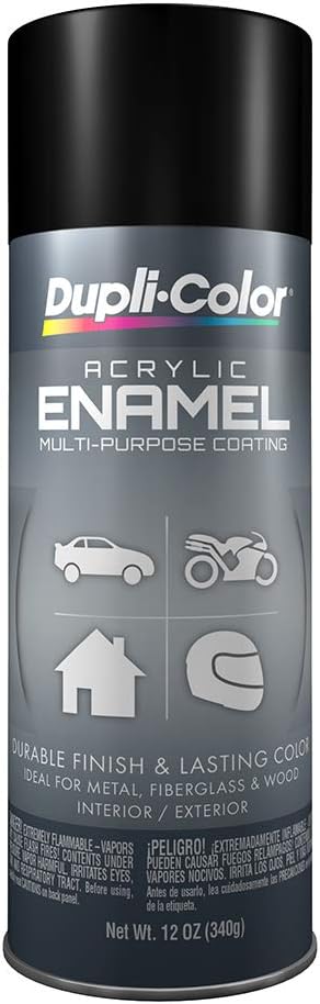 Dupli-Color DA1603 Multi-Purpose Acrylic Enamel Spray Paint - Semi-Gloss Black - 12 oz. Aerosol Can...