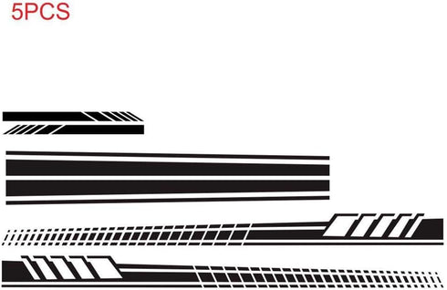 5 Pieces Vinyl Car Side Sticker Long Stripe Auto Body Racing Sports Decals Universal Car Truck DIY Decal Stripe Vinyl Stickers Decoration...