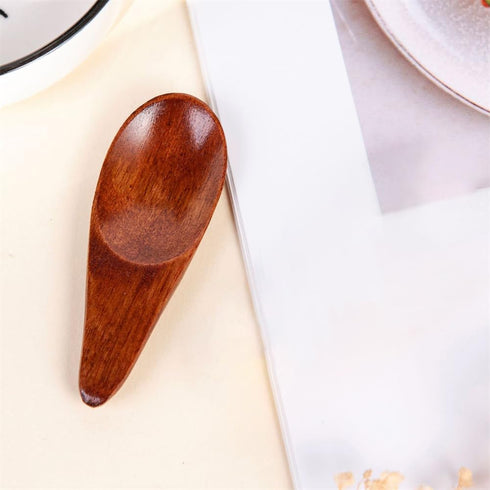 3 Pieces Mini Wooden Spoons, Small Salt Spoon with Short Handle Mini Wood Scoop for Spice Jars Tea Coffee Milk Powder, 2.76 inch, Brown...