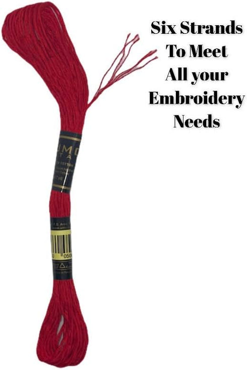 Embroidery Floss | 100% Egyptian Cotton | 24 Pieces 4 Essential Colours Premium Skeins | Oeko-TEX Certified Cross-Stitch Stranded Cotton | 6 Red 6...