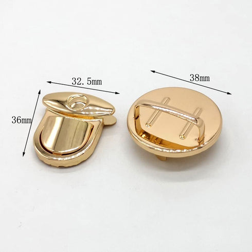 6Pcs Bag DIY Metal Clasp Locks Press Lock Purse Lock Tuck Lock Clasp Hardware Accessories for Purse Hangbag Making and DIY Craft Supplies, Gold...