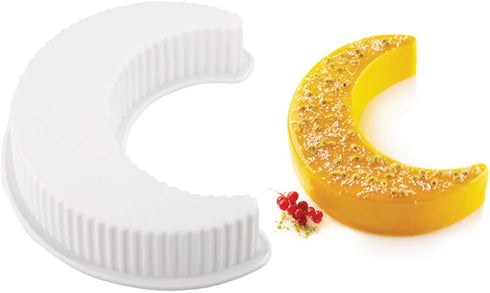 3D Moon Shape Silicone Cake Mold, Crescent Moonlight Sonata Mousse Cake Pan Bread Pizza Baking Mold Kitchen Bakeware Tools...