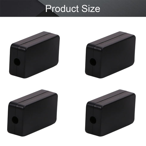 Fielect 1.89 x 1.02 x 0.61 inch Junction Box ABS Plastic Dustproof Universal Electrical Project Enclosure Black 4Pcs...