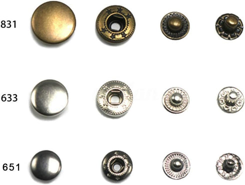 Snap Button Die 4pcs Silver Stainless Steel Hand Pressing Machine Parts Replacement Kits for Hand Press Machine, Fixing and Fastening Baby Clothes...