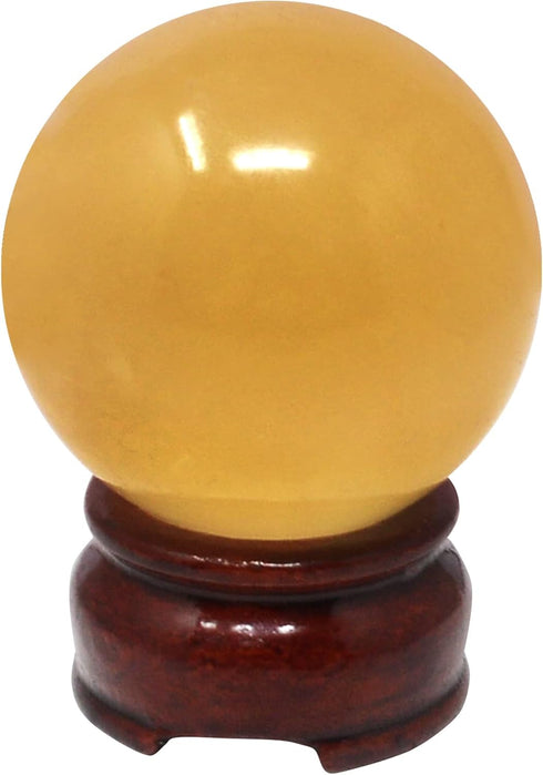 Feng Shui Natural Citrine Crystal Sphere Ball 2" +Stand and One Free Red String Bracelet Y1386...