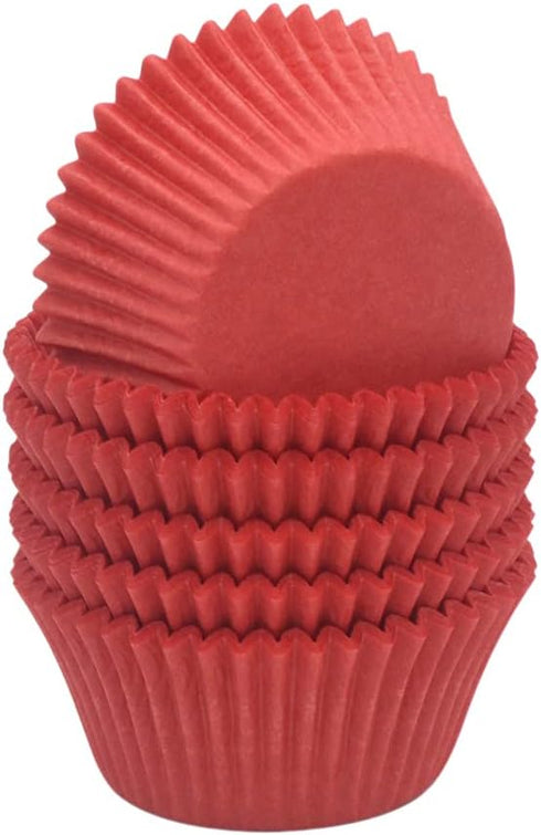 Red Cupcake Liners Greaseproof Paper Standard Baking Cups for Wedding Party and More, 150-Count...