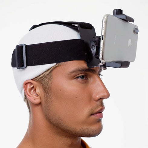 Flexible Phone Head Mount for iPhone, Head Camera First-Person View Video Outdoor Live Shooting Bracket with Phone Clip for iPhone Samsung Smartph...