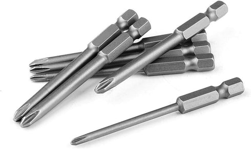 Mesee 8Pcs Long Cross Head Screwdriver Bits with 1/4 Inch Hex Shank, Magnetic Phillips Screwdriver Bit Set Screw Drill Bit Accessory Tool, 75mm Le...