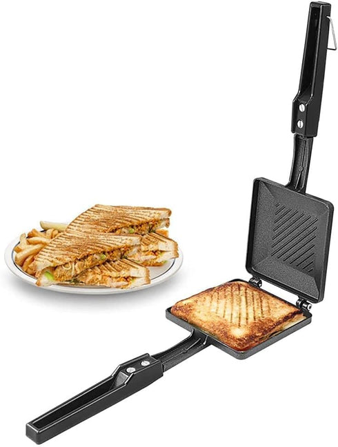 G & D Non-Stick Aluminum Double Sided Foldable Pan, 13 x 5 x 1.5 in, Suitable for Frying, Panini, Sandwiches, Omelettes, and More...