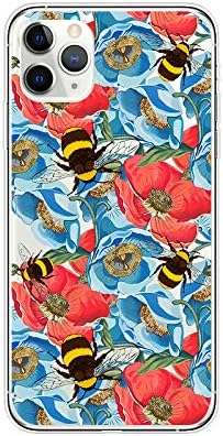 Blingy's for iPhone 11 Pro Case (5.8 inch), Women Girls Fashionable Floral Bee Pattern Cute Flower Style Transparent Soft TPU Protective Clear Cas...