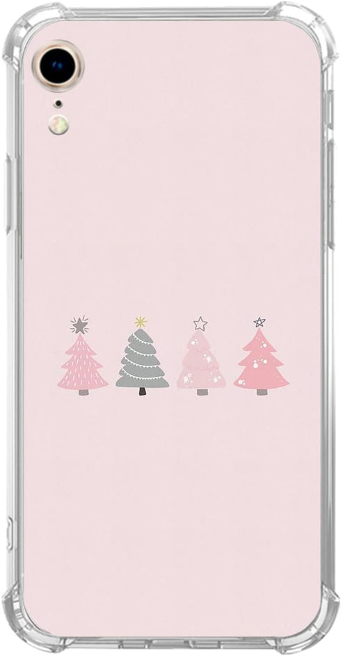 Cute Pink Christmas Tree Case Compatible with iPhone XR, Winter Christmas Case for iPhone XR for Teens Men and Women, Cool TPU Bumper Phone Case C...